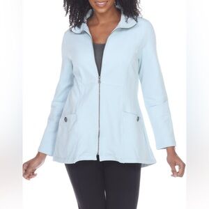 Neon Buddha To and From Zip Up Jacket Size Large Light Blue